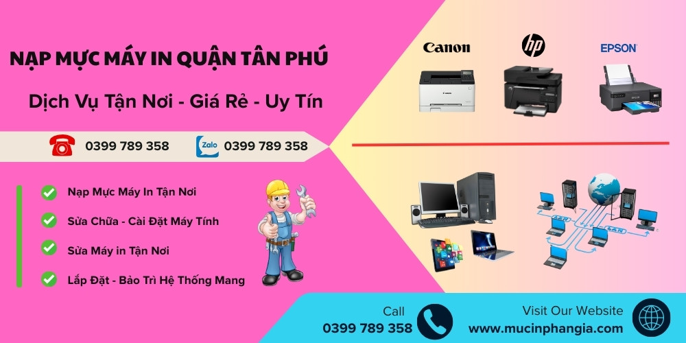 nạp mực máy in quận tân phú
